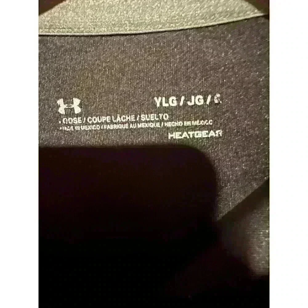 Under Amour Heat Gear 1/4 Zip Pullover Sweatshirt Youth Size L Black Unisex